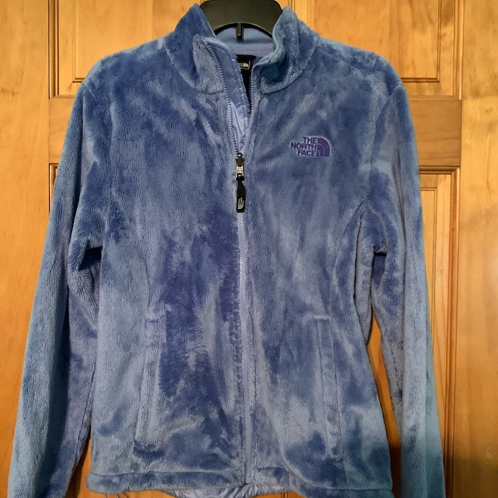 Periwinkle North Face Fuzzy Zip Up